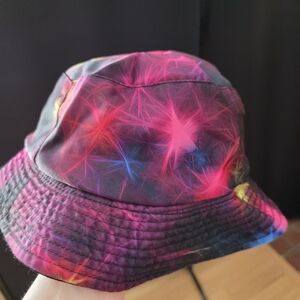 Colorful Starburst And Black Reversible Bucket Hat